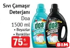 DOA SIVI ÇAMAŞIR DETERJANI 1500 ML fiyat ve kampanya bilgisi